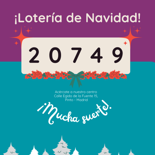 Cartel Lotería de Navidad Ilustrado Verde y Rojo